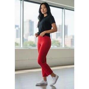 Talbots Small Red Women's Cropped Stretch Pants Preppy Casual  Sporty Size Small